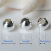 Solid 925 Sterling Silver Beads Seamless Round Spacer Loose Ball beads