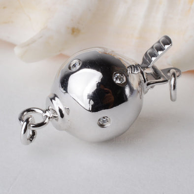 Sterling Silver Round Ball Box Clasp