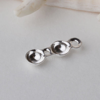 Sterling Silver Clam Shell Bead Tip with Rings